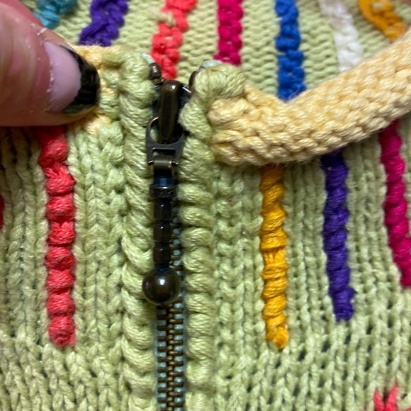 Icelandic designs knit zip down art to wear high collar cardigan ramie cotton - Picture 4 of 8